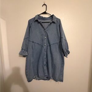 Light Blue Denim Shirt Dress